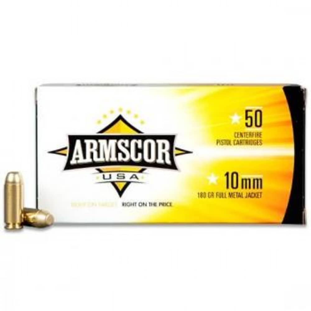 Armscor Handgun Ammunition 10mm 180gr FMJ 1008 fps 50/ct-img-0
