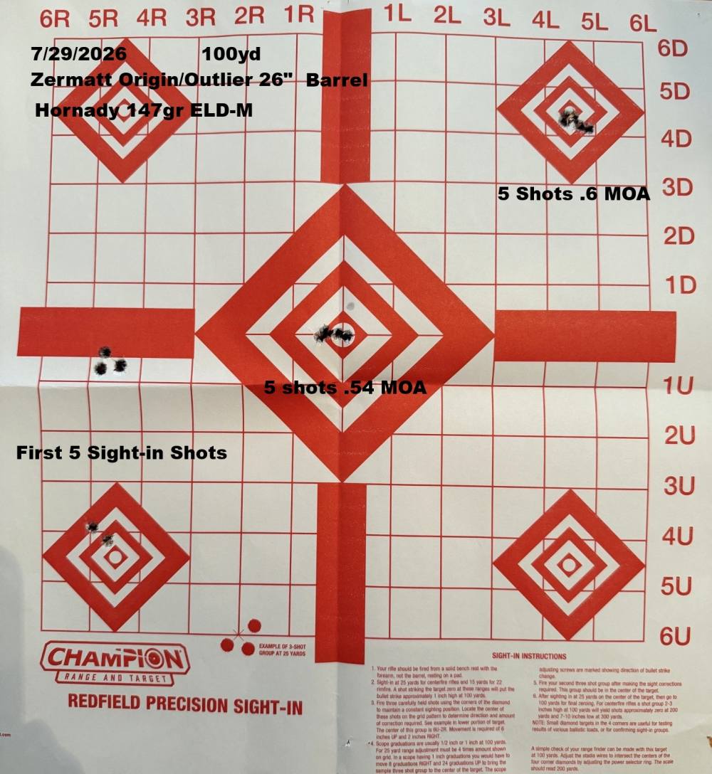 6.5 CM LR Target Rifle, Zermatt Action Outlier 26" Comp Brl MDT XRS Chassis-img-3