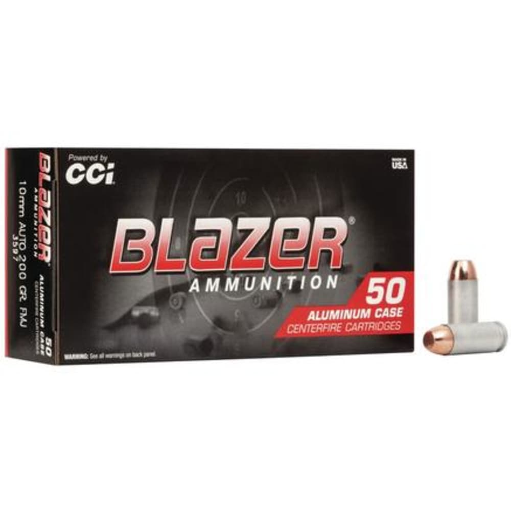 CCI Blazer Aluminum Handgun Ammunition 10mm Auto 200 gr FMJ 1050 fps 50/ct-img-0