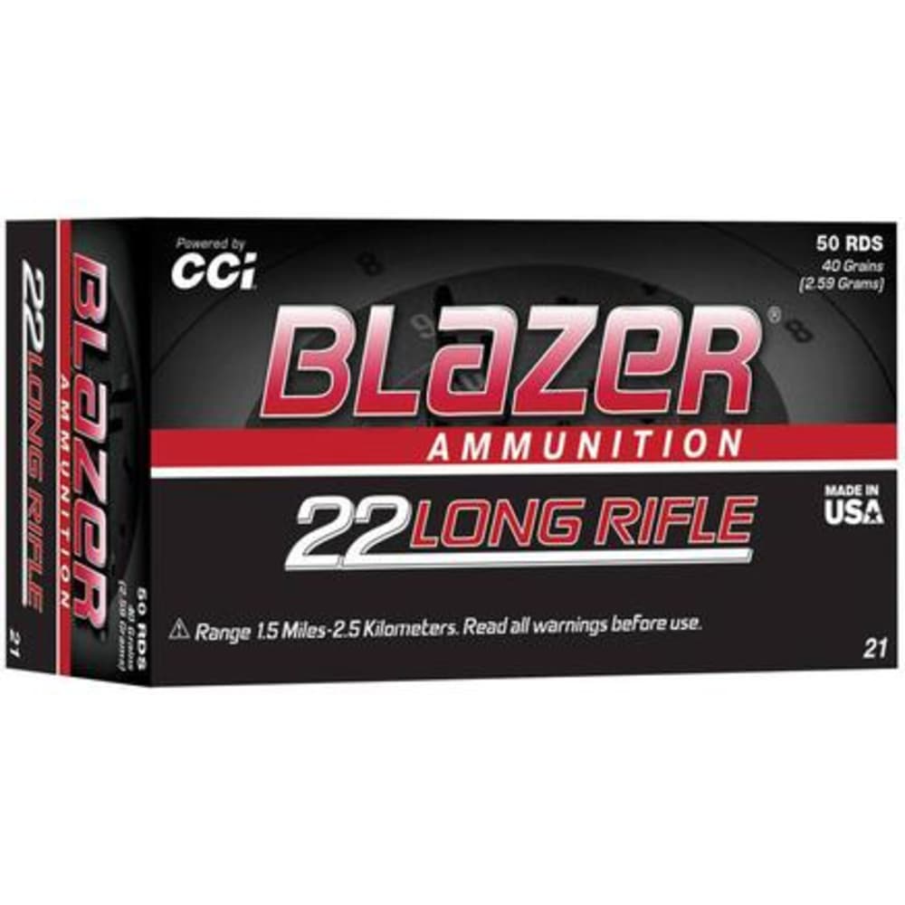 CCI Blazer Rimfire Ammuniton .22 LR 40 gr LRN 1235 fps 50/ct-img-1
