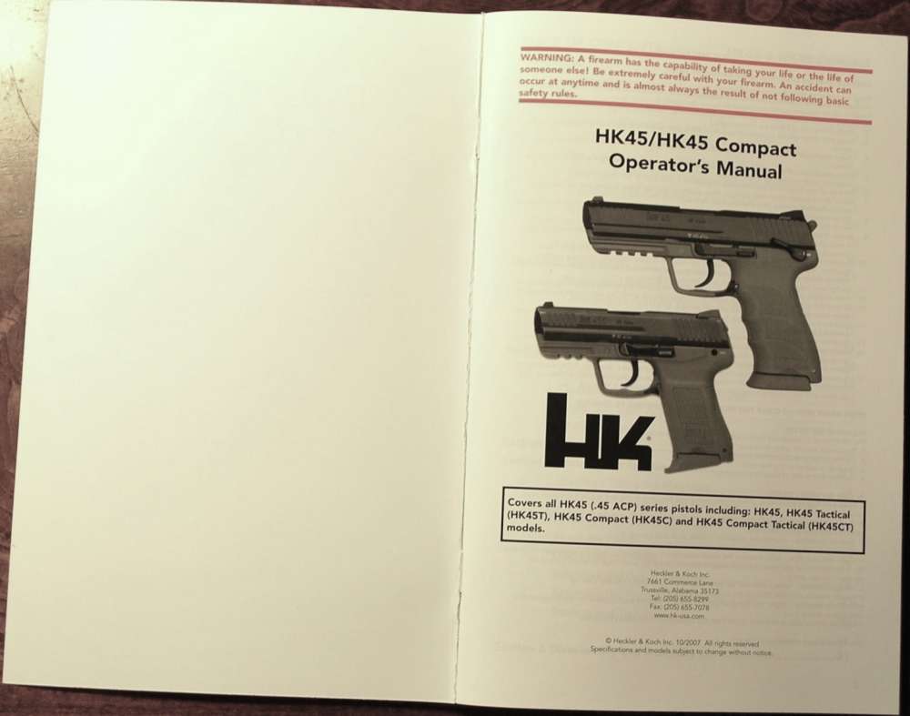 HK 45 Series Operator's Manual with Warranty Card.-img-1
