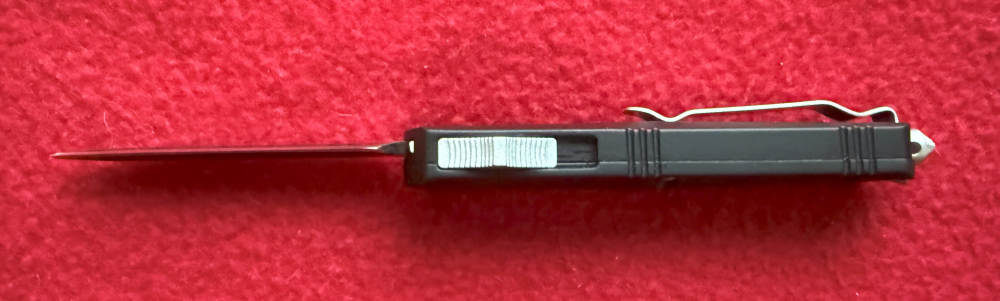 OTF Automatic Knife Combat Trodoon 3 Inch Double Edge Black SS Blade.-img-4