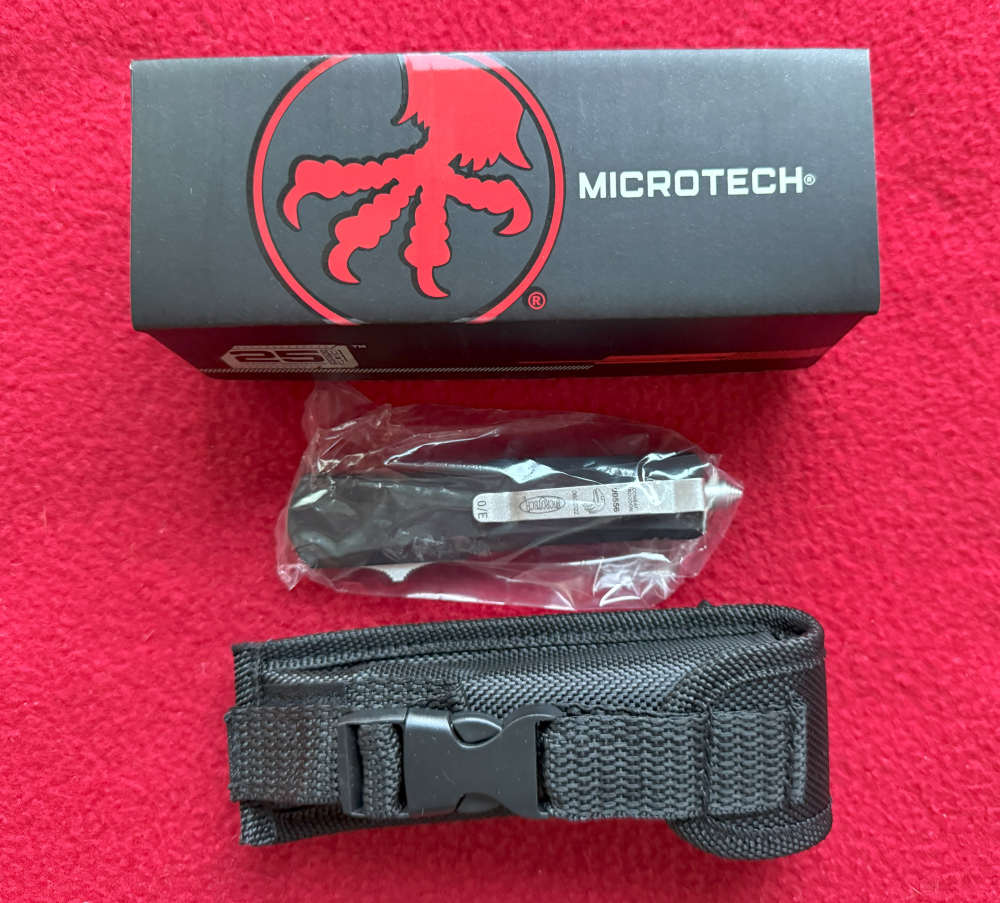 OTF Automatic Knife Combat Trodoon 3 Inch Double Edge Black SS Blade.-img-6