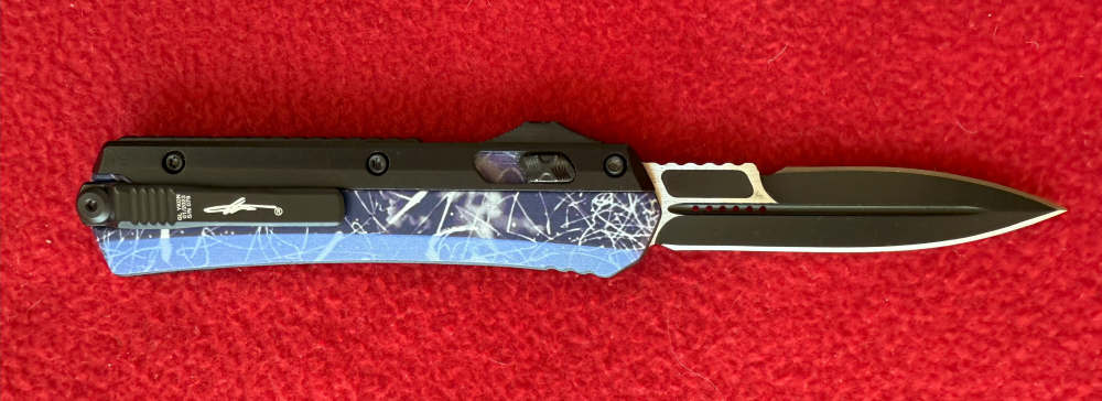 OTF Automatic Knife  GL YKON 3.75  DE Black SS Blade & 2 Switch Buttons-img-1