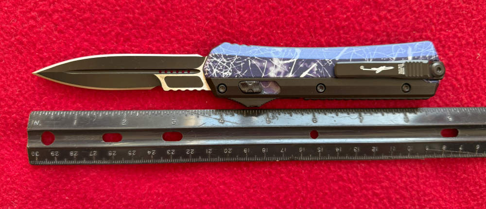 OTF Automatic Knife  GL YKON 3.75  DE Black SS Blade & 2 Switch Buttons-img-0