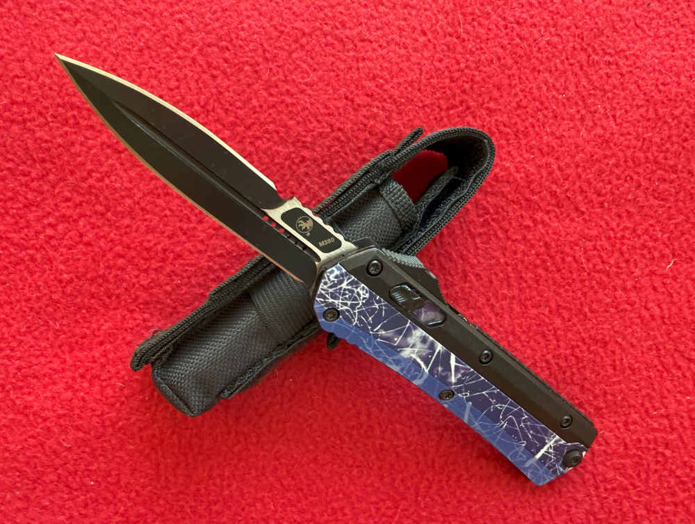 OTF Automatic Knife  GL YKON 3.75  DE Black SS Blade & 2 Switch Buttons-img-3