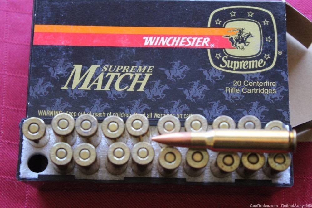 20 Rounds Winch. Supreme 308 Winchester 168gr HP Boattail S308M Match Ammo-img-1