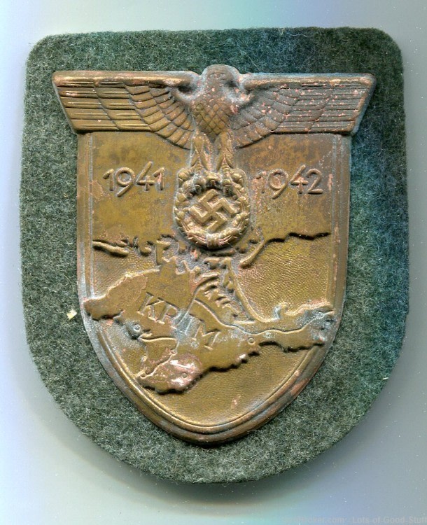 German WWII Army 1941 – 1942 KRIM Sleeve Shield-img-0