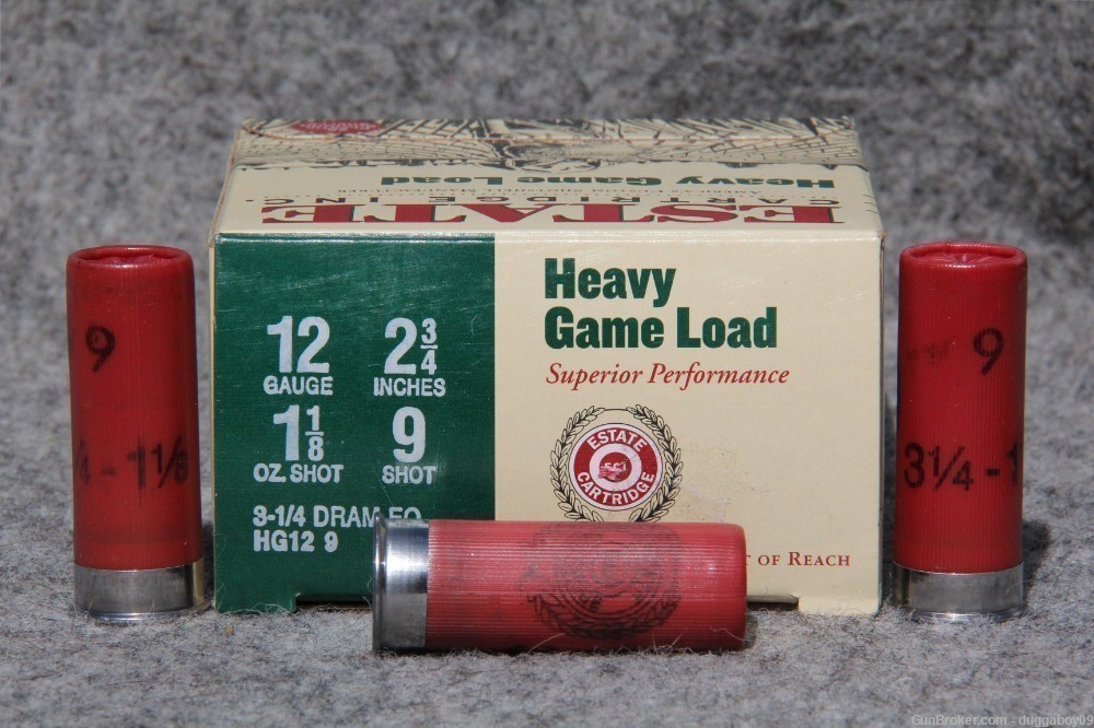 ESTATE 12 gauge 2.75”, 1 1/8 oz., #9 shot, Heavy Game Load - 125 rounds-img-1