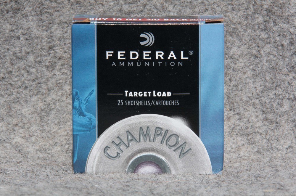 FEDERAL CHAMPION 12 gauge, 2.75”,1 1/8 oz.,#7 ½ shot Target Load-250 rounds-img-0