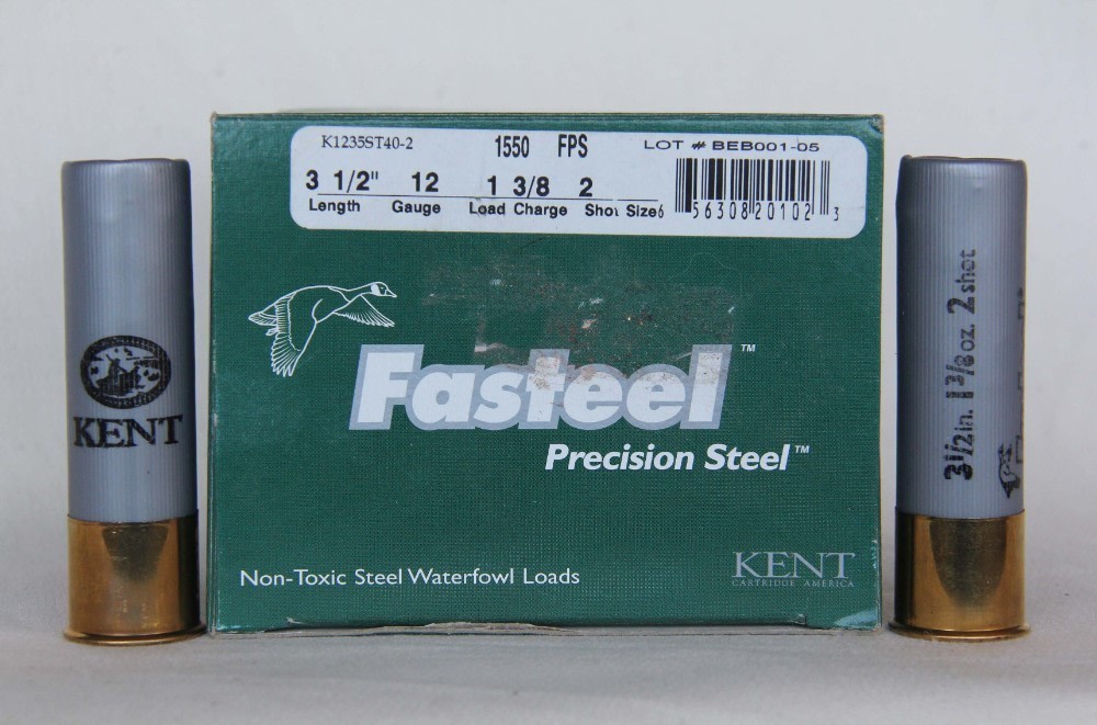 KENT Fasteel 12 gauge 3 ½” 1 3/8 oz. shot #2 Precision Steel - 50 rounds-img-1