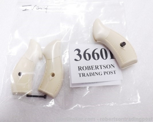 Faux Ivory Grips fit S&W J Revolvers models 36 60 642 Ajax type Checkered -img-23