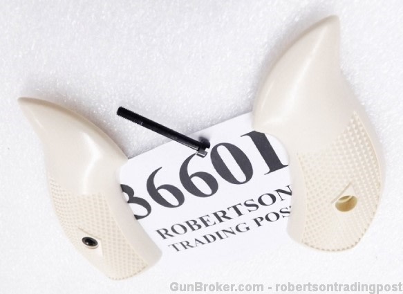 Faux Ivory Grips fit S&W J Revolvers models 36 60 642 Ajax type Checkered -img-4