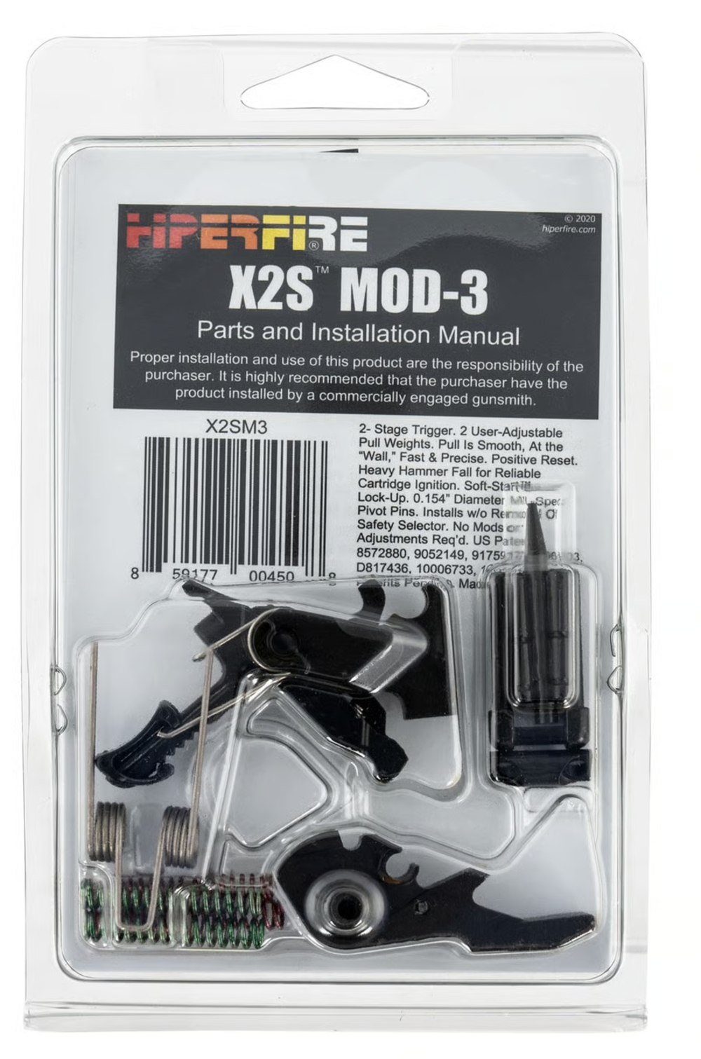 HIPERFIRE AR15 / AR10 / AR9/PCC X2S MOD-3 Two-Stage, Flat Bow Trigger-img-5