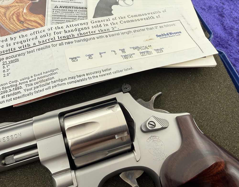 S&W 625-7 Lew Horton .45 Colt 3" Full Lug Stainless 1 of 40 Boxed Lettered-img-4
