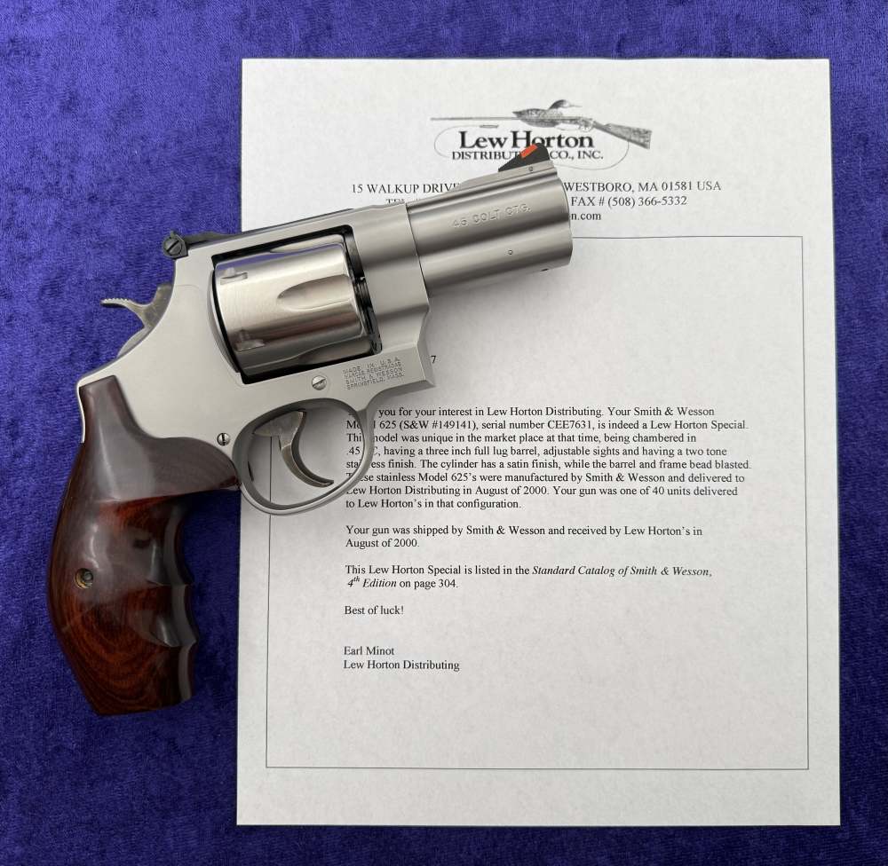 S&W 625-7 Lew Horton .45 Colt 3" Full Lug Stainless 1 of 40 Boxed Lettered-img-2
