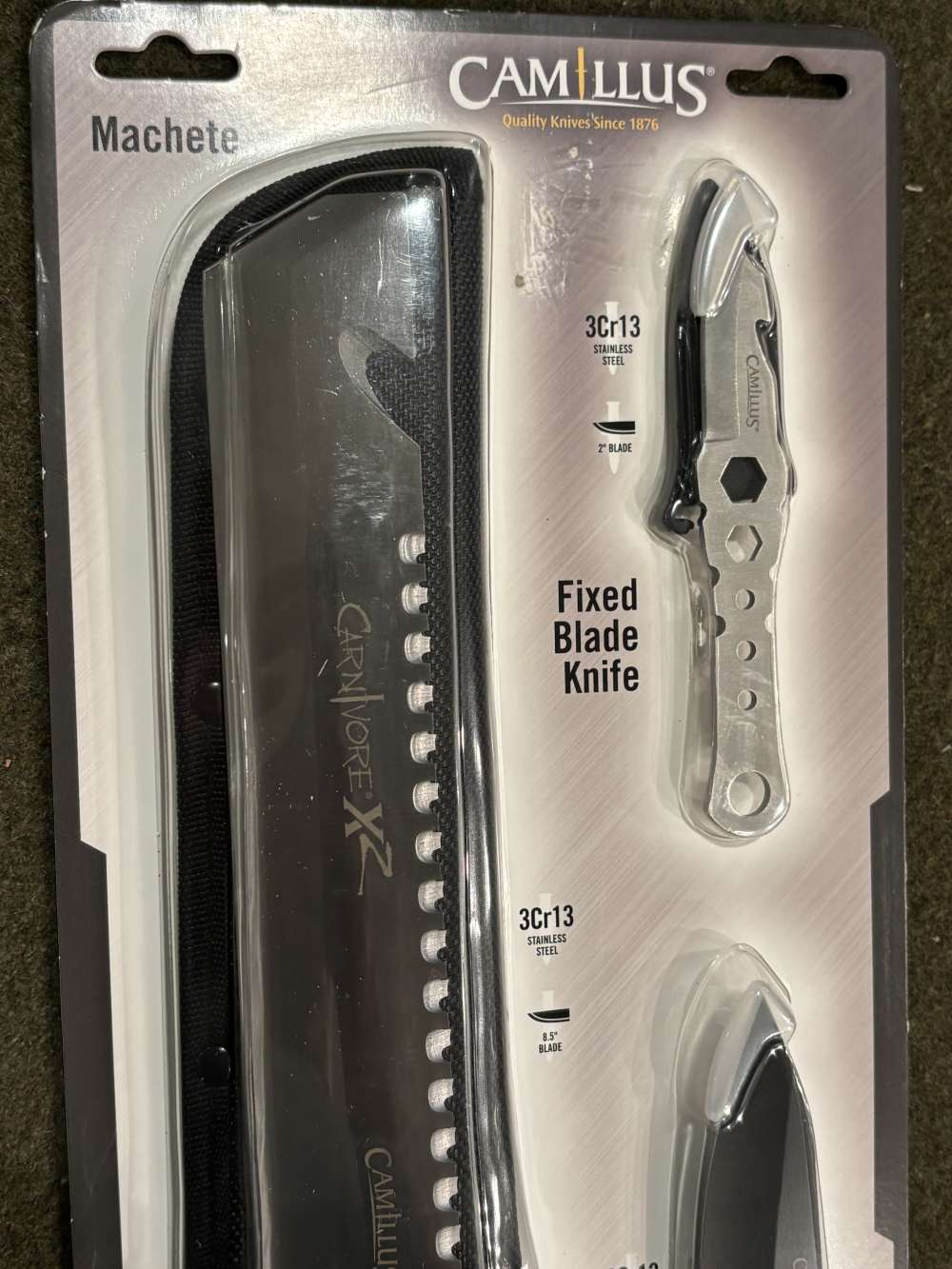 New Old Stock - Camillus 3-Piece Adventure Pack - Machete and Knives-img-1