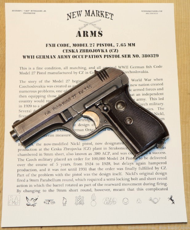 WWII German CZ Model 27 Pistol, c. 1942-img-0