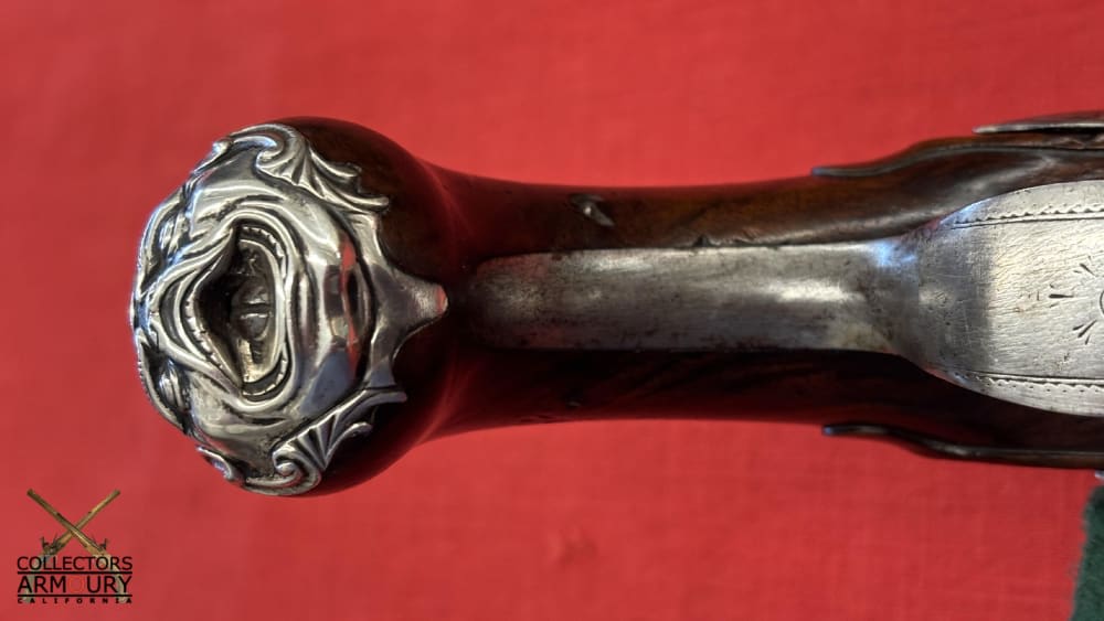 Silver Mounted Mid 18th Century English Flintlock Pistol By John Smith-img-19