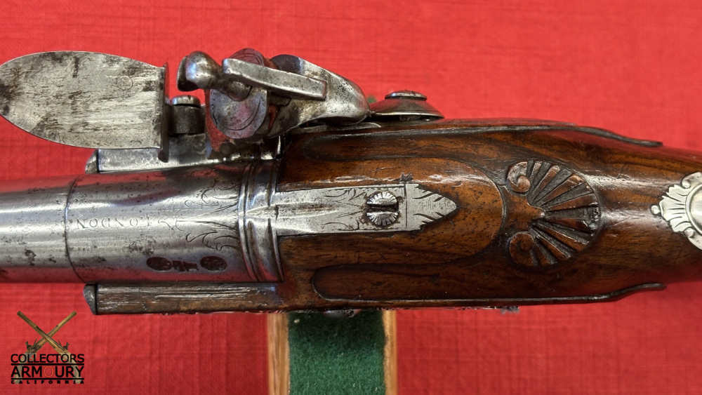 Silver Mounted Mid 18th Century English Flintlock Pistol By John Smith-img-14