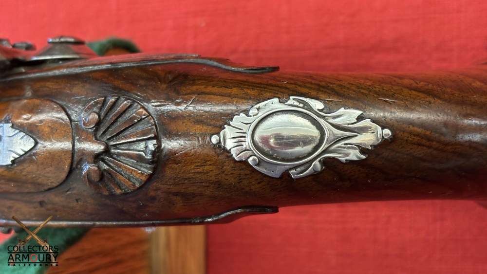 Silver Mounted Mid 18th Century English Flintlock Pistol By John Smith-img-13