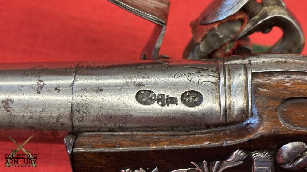 Silver Mounted Mid 18th Century English Flintlock Pistol By John Smith-img-16