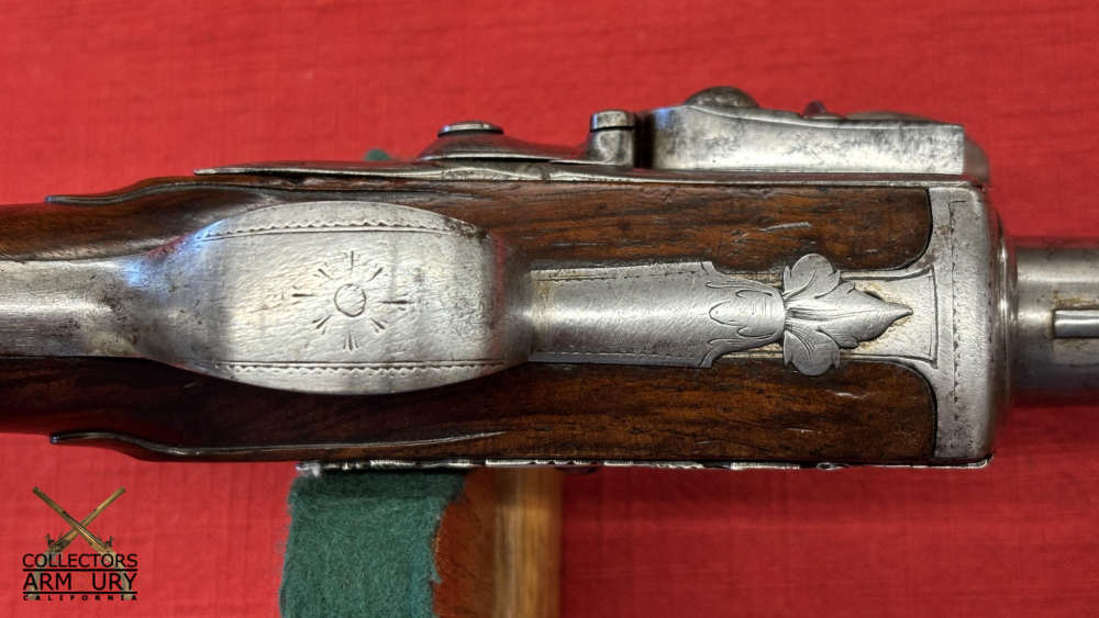 Silver Mounted Mid 18th Century English Flintlock Pistol By John Smith-img-20