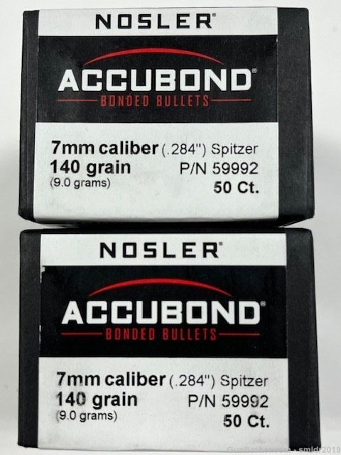 Nosler Accubond 7mm Caliber(.284") 140gr. P/N 59992 100 Count New!-img-0