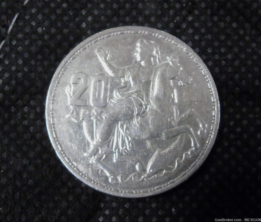1960 Greece 20 Drachmai - Selene the Moon Goddess 0.835 Silver Coin-img-1