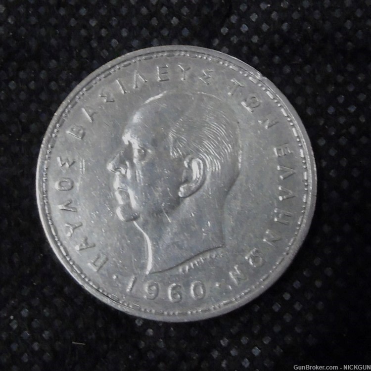 1960 Greece 20 Drachmai - Selene the Moon Goddess 0.835 Silver Coin-img-3