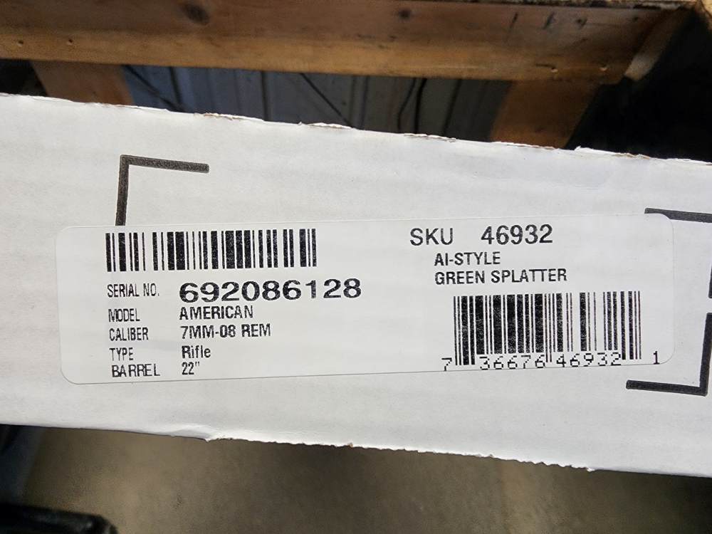NEW! RUGER AMERICAN GENERATION 2 7MM-08 REMINGTON 22" GREEN SPLATTER 46932-img-1