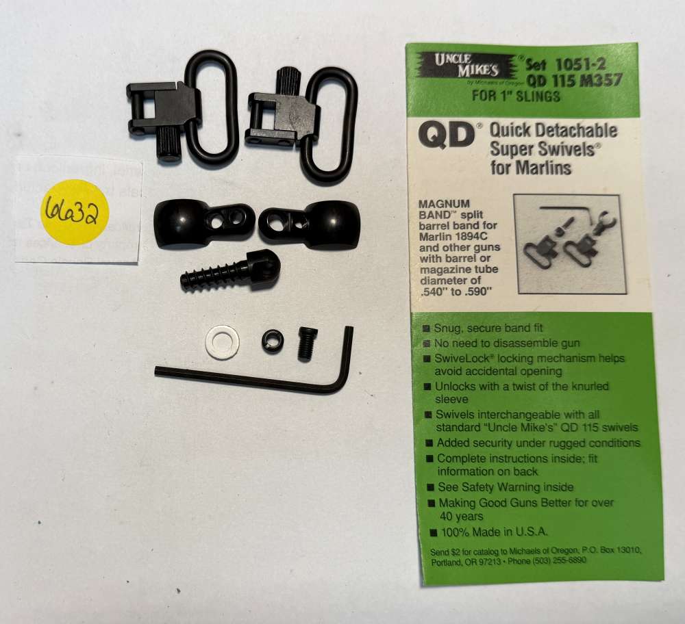 Uncle Mike's sling swivel set QD 115 1051-2 M357 1" sling Marlin Ruger NOS-img-0