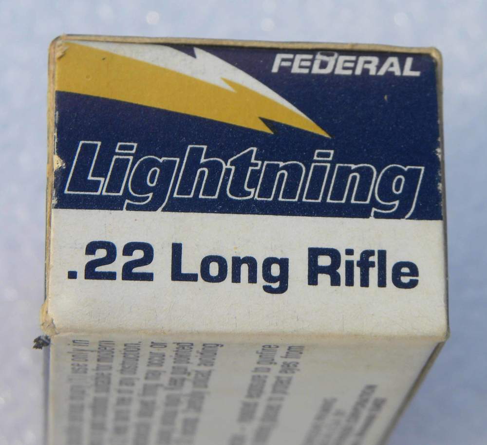 Full & Correct 50 Ct Vintage Box Federal Lightning 22 LR Long Rifle Ammo-img-1