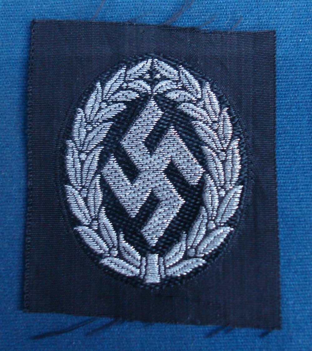 German WWII Schuma Police Cap Insignia Schutzmannschaft Patch-img-0