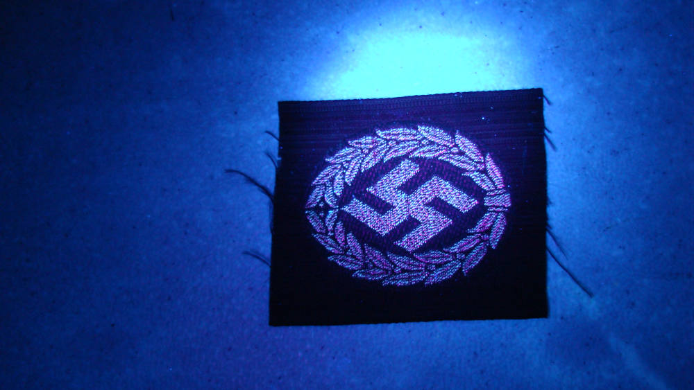 German WWII Schuma Police Cap Insignia Schutzmannschaft Patch-img-3