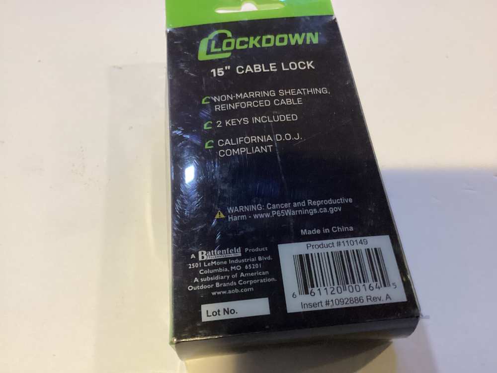 15” Cable Lock Gun Safety New in pkg-img-1