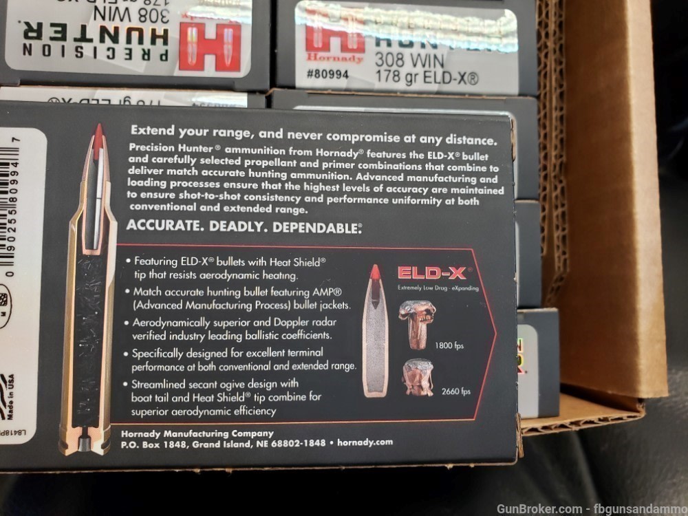 RDY2SHIP 200 ROUNDS HORNADY 308 WINCHESTER ELD-X PRECISION HUNTER 178 80994-img-4