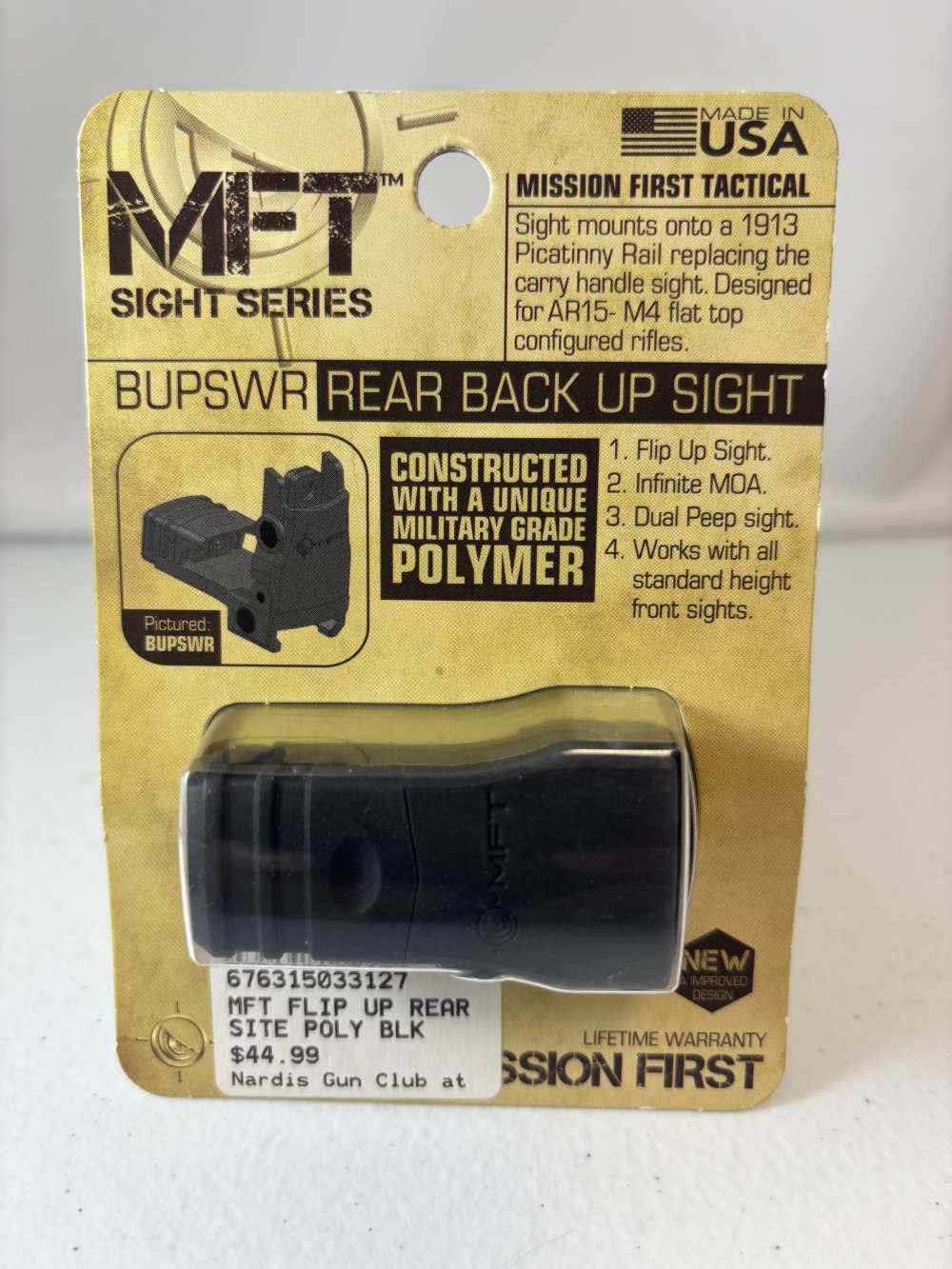 Mission First Tactical Polymer Flip Up Rear Sight-img-0