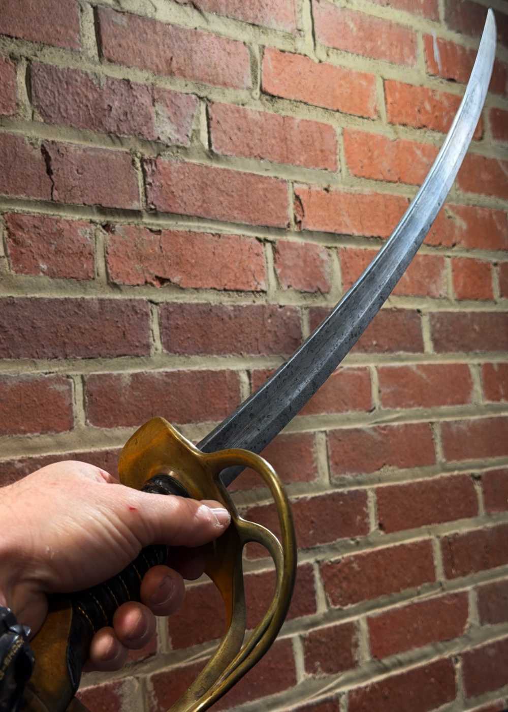 Antique 1863 Civil War Ames Sword Company Light Cavalry Saber and Scabbard-img-12