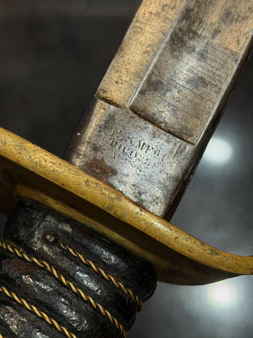 Antique 1863 Civil War Ames Sword Company Light Cavalry Saber and Scabbard-img-6