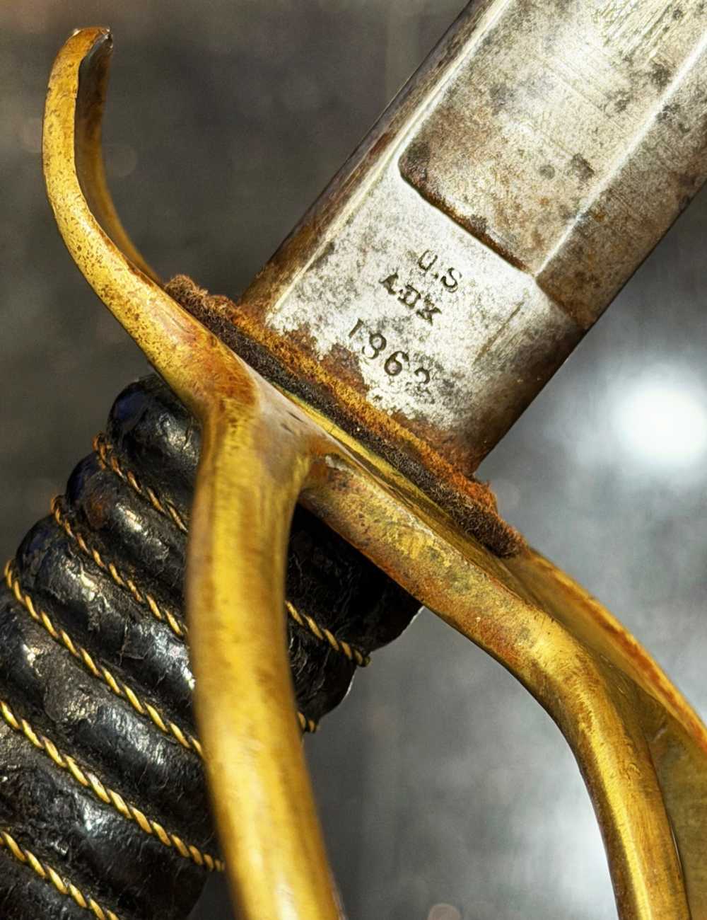 Antique 1863 Civil War Ames Sword Company Light Cavalry Saber and Scabbard-img-5