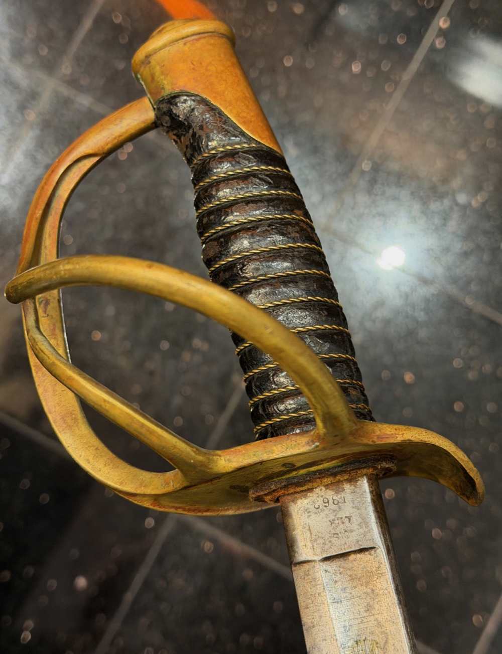 Antique 1863 Civil War Ames Sword Company Light Cavalry Saber and Scabbard-img-7