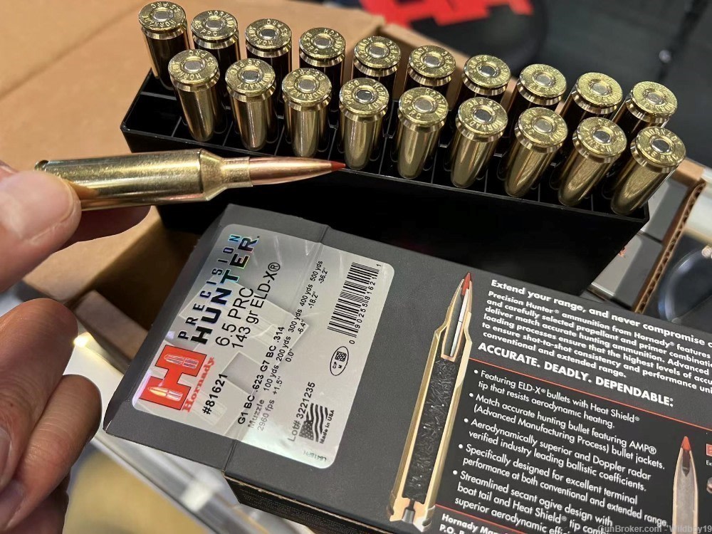 Hornady 81621 Precision Hunter 6.5 PRC 143 gr Extremely Low Drag-eXpanding -img-1