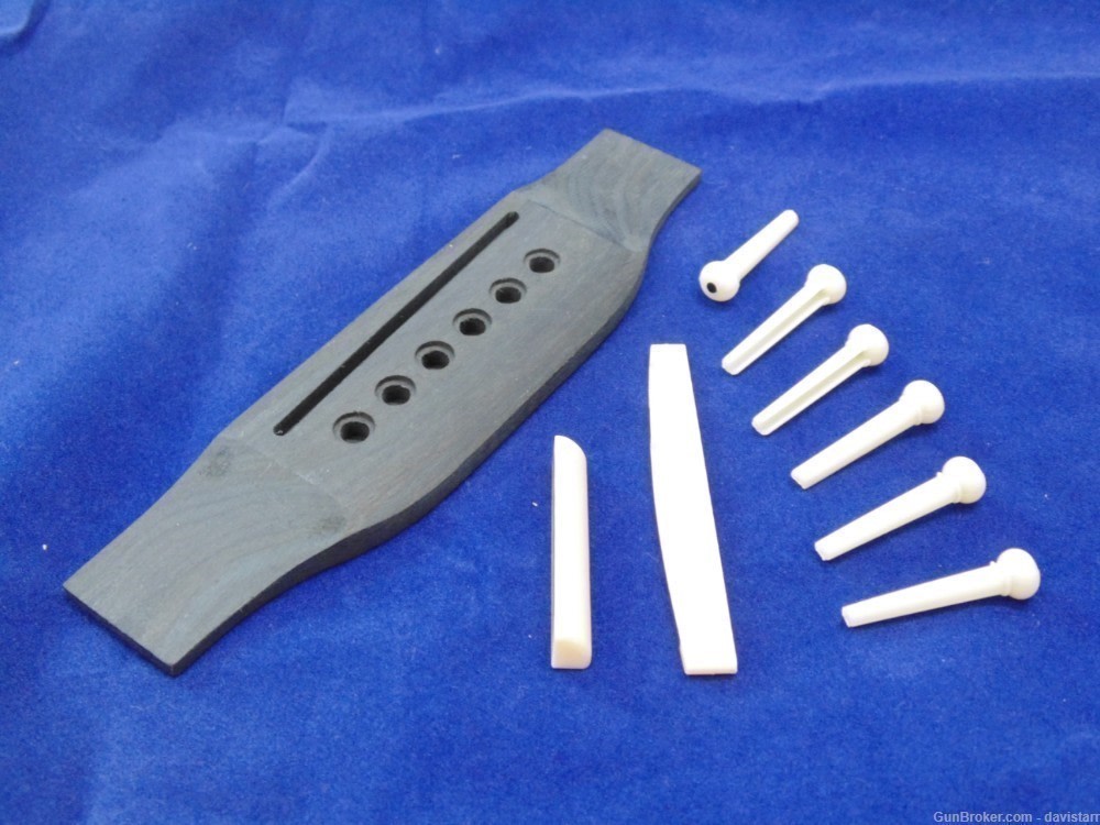 Acoustic Guitar Bridge, Saddle, Nut, Pin Set GUIA-BSET01-img-1