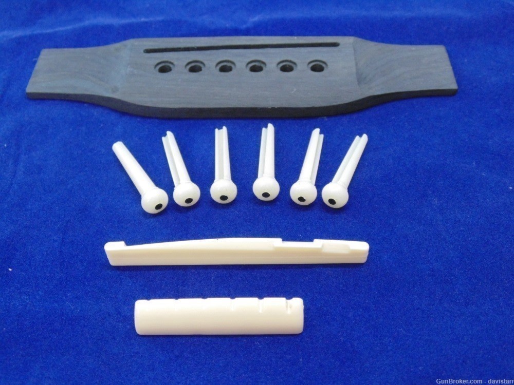 Acoustic Guitar Bridge, Saddle, Nut, Pin Set GUIA-BSET01-img-0