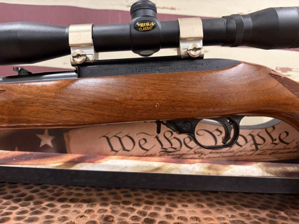 Ruger 10/22 carbine wood stock BSA classic scope-img-11