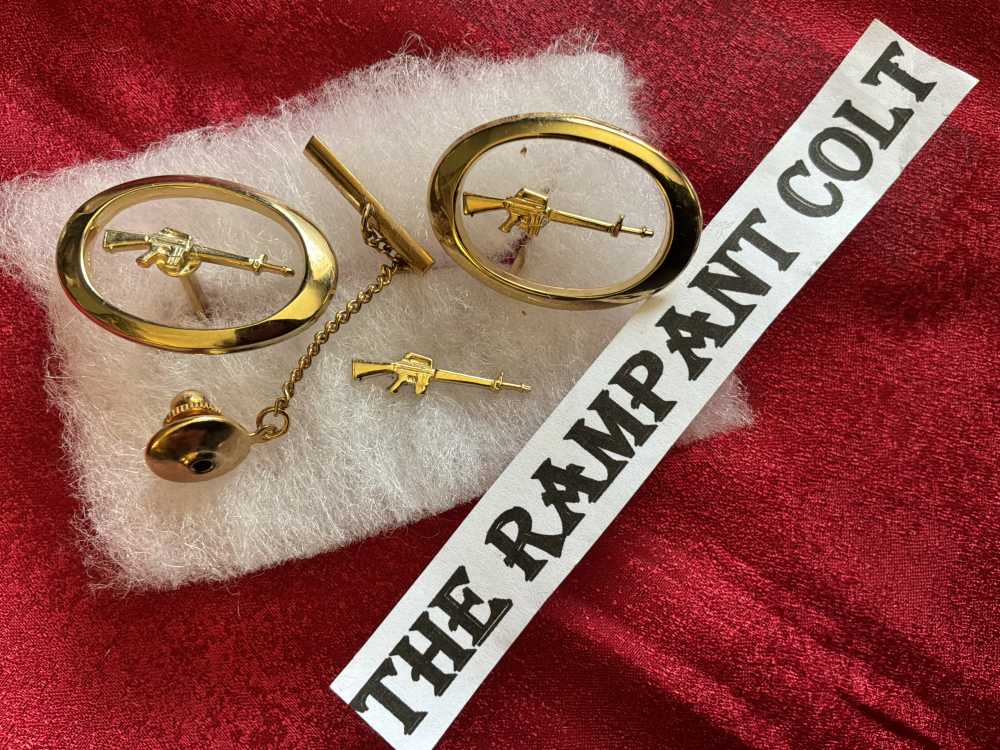 Colt AR15 Gold Plated Cuff Links Colt Military Division-img-0