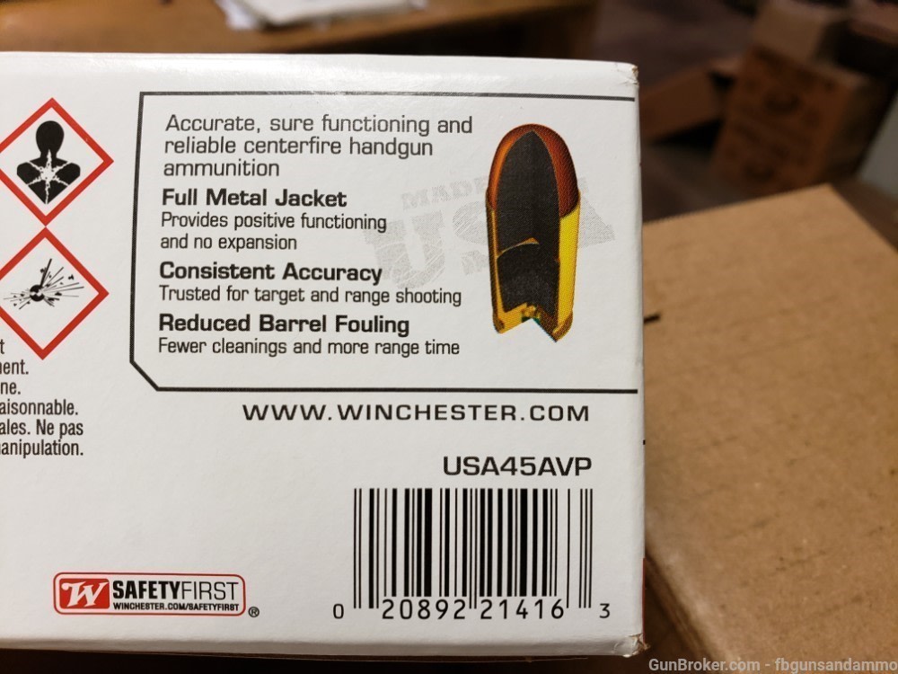 IN STOCK! NEW 500 ROUNDS WINCHESTER .45 ACP 230 FMJ BRASS CASE 45ACP NIB-img-3