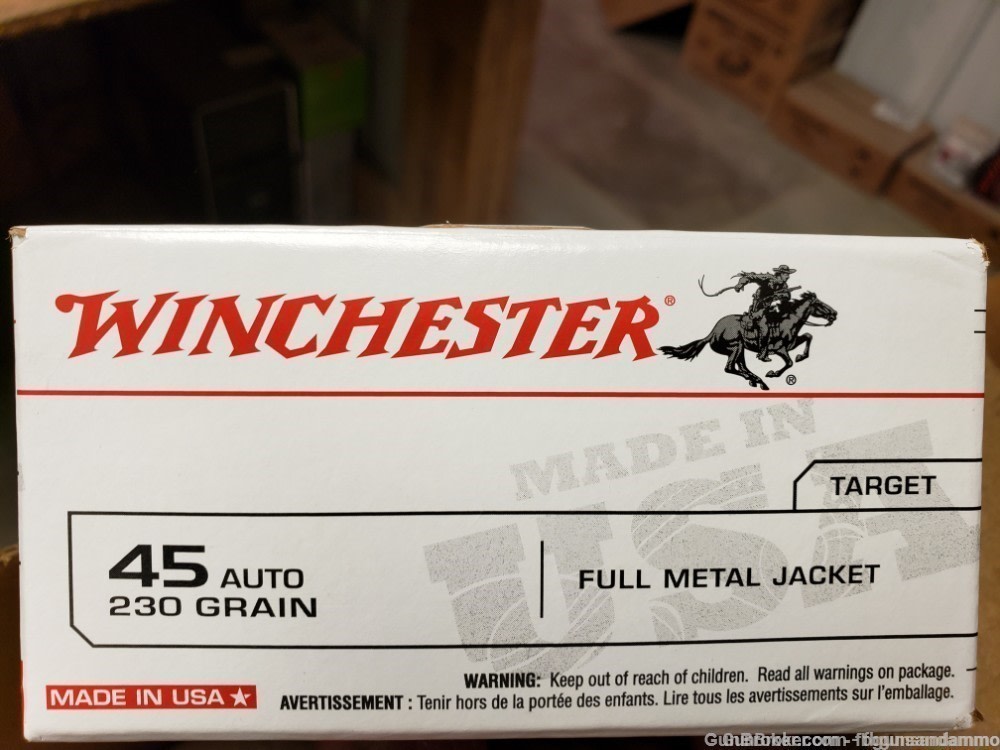 IN STOCK! NEW 500 ROUNDS WINCHESTER .45 ACP 230 FMJ BRASS CASE 45ACP NIB-img-2