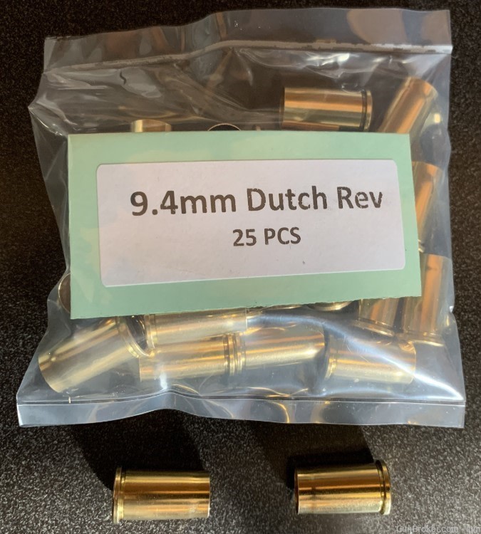 9.4x21mm Dutch Revolver Brass Boxer Casings (25)-img-0